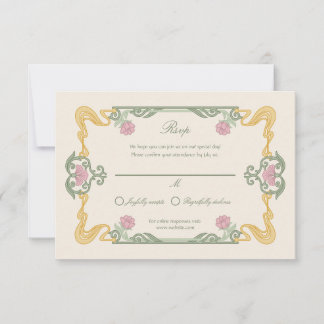 Elegante dunkle Art Nouveau-RSVP-Karte RSVP Karte