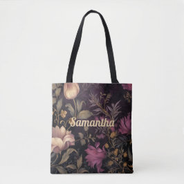 elegante dunkle Blume mit Namen Tasche