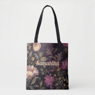 elegante dunkle Blume mit Namen Tasche