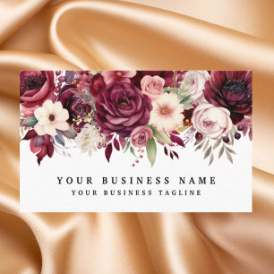 Elegante, dunkle Burgund-Blume Business Cards Visitenkarte