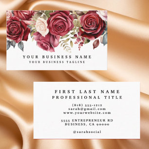 Elegante, dunkle Burgund-Rose Business Cards Visitenkarte