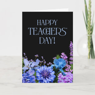 Elegante dunkle Floral-Karte zum Tag des Lehrers Karte