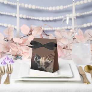 Elegante dunkle Foto-Quinceañera-Geschenkbox Geschenkschachtel