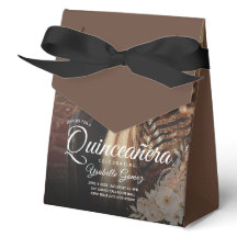 Elegante dunkle Foto-Quinceañera-Geschenkbox