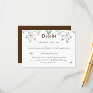 Elegante dunkle Goldschmetterlingsdetails Begleitkarte