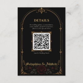 Elegante dunkle gotische Hochzeitseinlagekarte Begleitkarte