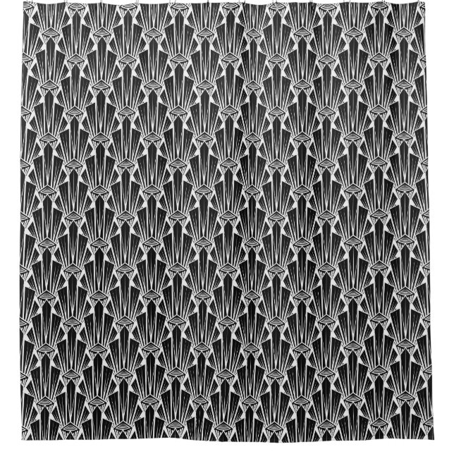 Elegante dunkle Kunst Deko abstrakte geometrische  Duschvorhang (Vorderseite)