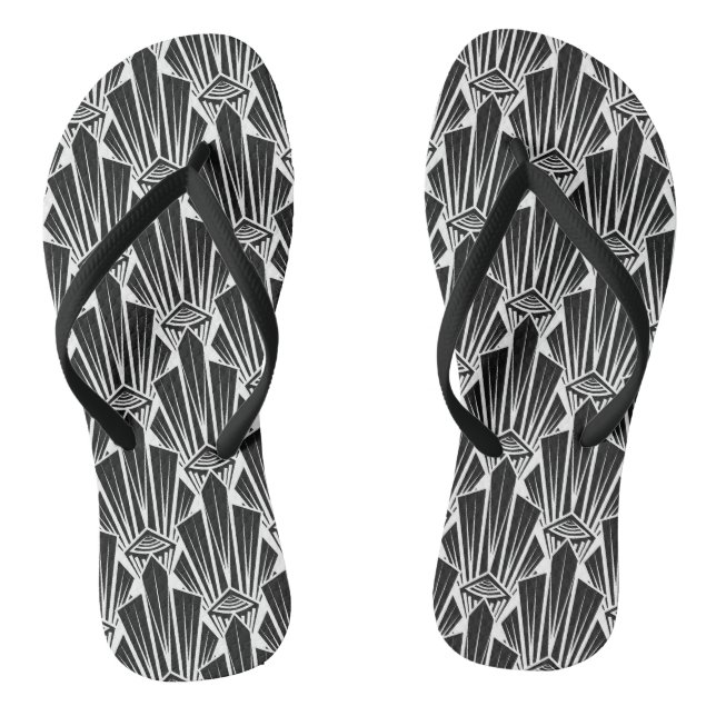 Elegante dunkle Kunst Deko abstrakte geometrische  Flip Flops (Fußbett)