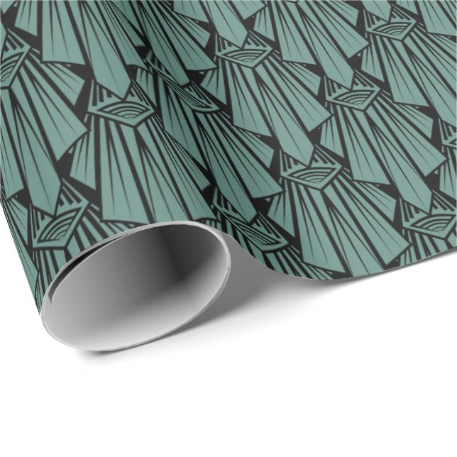 Elegante dunkle Kunst Deko abstrakte geometrische  Geschenkpapier (Rolleneckpunkt)