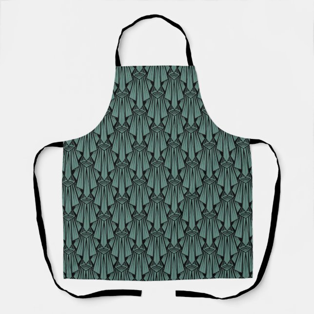 Elegante dunkle Kunst Deko abstrakte geometrische  Schürze (Vorderseite)