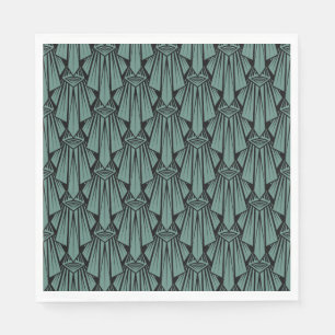 Elegante dunkle Kunst Deko abstrakte geometrische Serviette