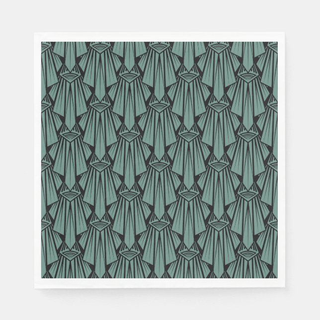 Elegante dunkle Kunst Deko abstrakte geometrische  Serviette (Vorderseite)