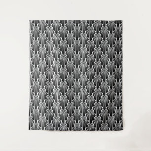 Elegante dunkle Kunst Deko abstrakte geometrische  Wandteppich