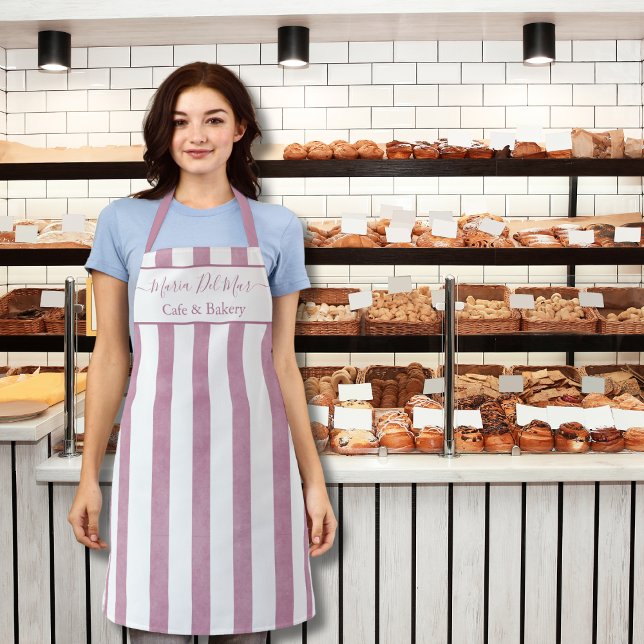 Elegante, dunkle Rose - Maßgeschneiderte Streifen Schürze (Von Creator hochgeladen)