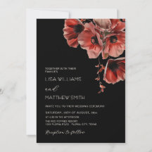 Elegante dunkle, stimmungsvolle rote Blumen | Foto