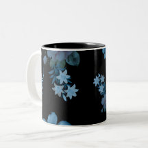 Elegante dunkle Teal-Blumenmuster-Kaffeetasse