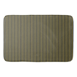 Elegante dünne goldene und blaue blaue Streifen Badematte