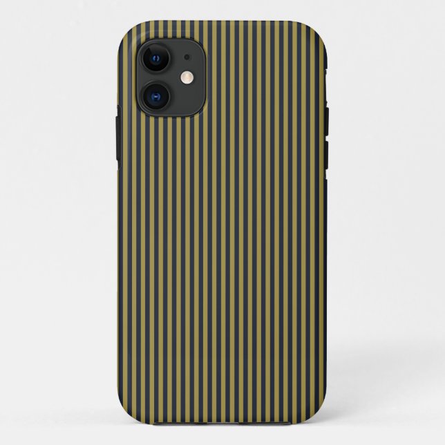 Elegante dünne goldene und blaue blaue Streifen Case-Mate iPhone Hülle (Rückseite)