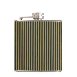 Elegante dünne goldene und blaue blaue Streifen Flachmann
