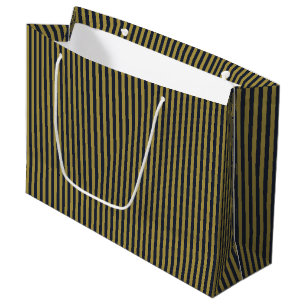 Elegante dünne goldene und blaue blaue Streifen Große Geschenktüte