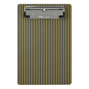 Elegante dünne goldene und blaue blaue Streifen Mini Klemmbrett