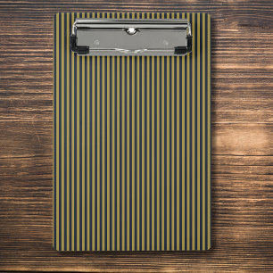 Elegante dünne goldene und blaue blaue Streifen Mini Klemmbrett