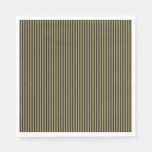 Elegante dünne goldene und blaue blaue Streifen Serviette