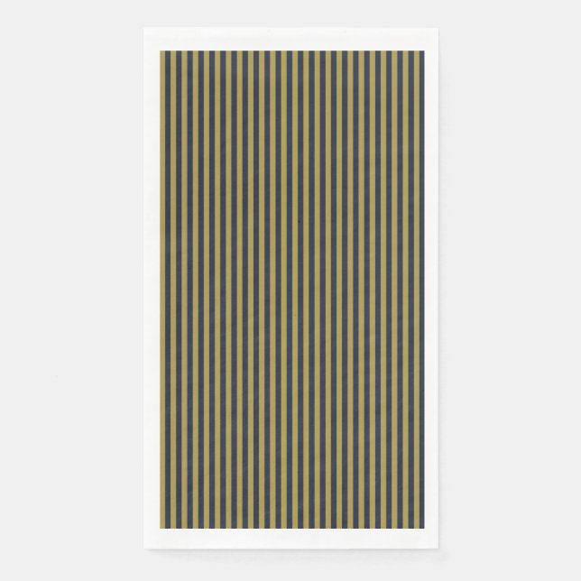 Elegante dünne goldene und blaue blaue Streifen Serviette (Vorderseite)