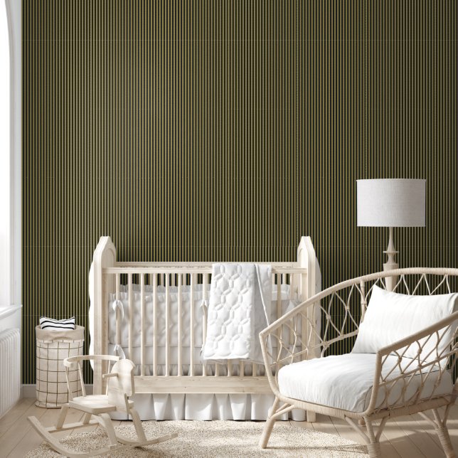 Elegante dünne goldene und blaue blaue Streifen Tapete (Kinder)
