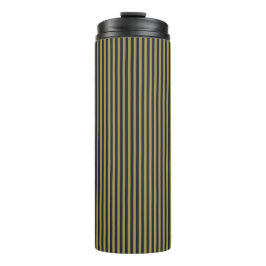Elegante dünne goldene und blaue blaue Streifen Thermosbecher
