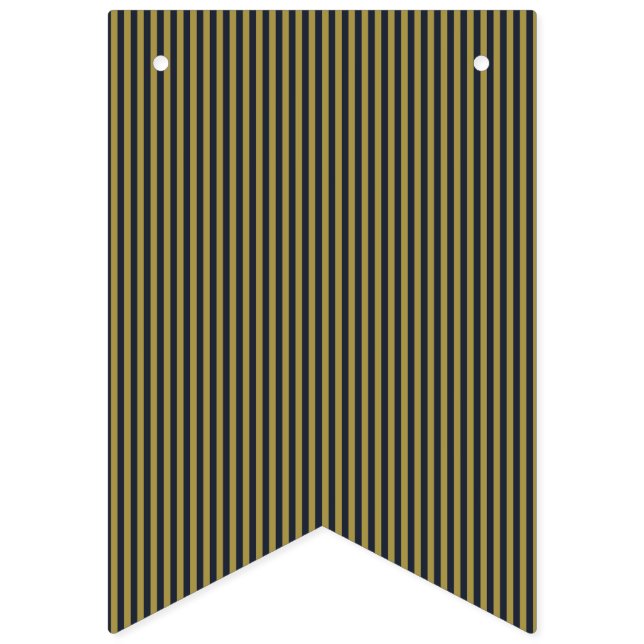 Elegante dünne goldene und blaue blaue Streifen Wimpelkette (Erste Fahne)