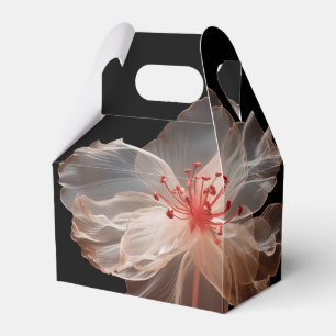 Elegante durchsichtige Blume auf schwarz Geschenkschachtel