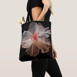 Elegante durchsichtige Blume auf schwarz Tasche