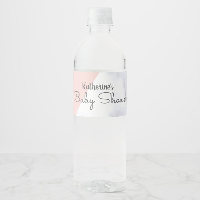 Elegante Dusche aus rosa und weißem Marmor. (Vorderseite)