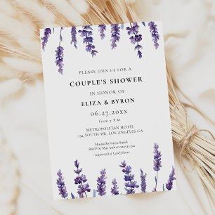 Elegante Dusche mit Blumen-Lavendel Einladung