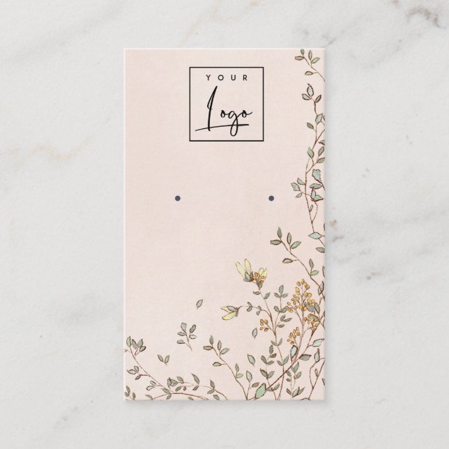 Elegante Dusky-Blush-Logo-Gewinnanzeige Visitenkarte (Vorderseite)