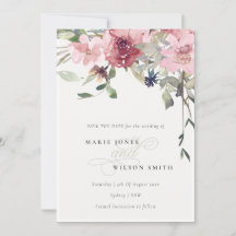 Elegante Dusky Blush Rose Save the Date Karte