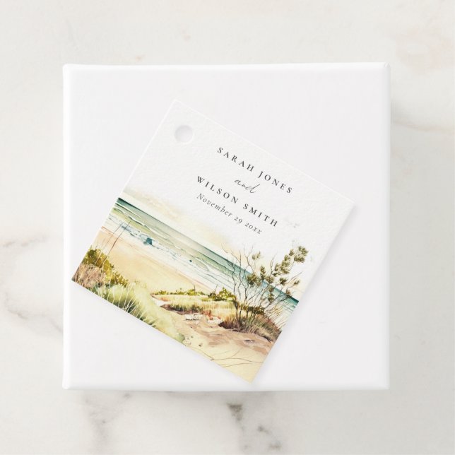 Elegante Dusky Coastal Beach Geschenkanhänger (Beispiel)