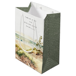 Elegante Dusky Coastal Beach Mittlere Geschenktüte