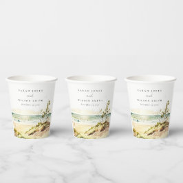 Elegante Dusky Coastal Beach Pappbecher