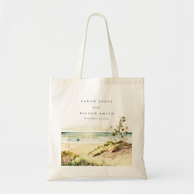 Elegante Dusky Coastal Beach Tragetasche (Vorne)