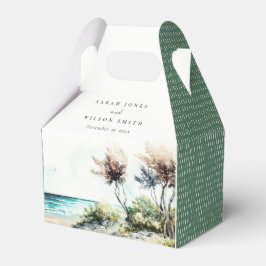 Elegante dusky Coastal Palm Beach Seascape Wedding Geschenkschachtel
