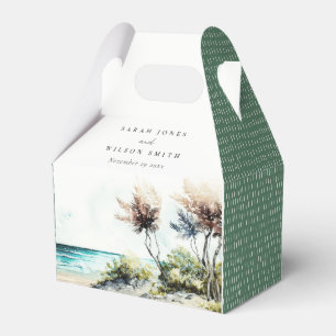 Elegante dusky Coastal Palm Beach Seascape Wedding Geschenkschachtel
