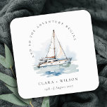 Elegante Dusky Sailboat Seascape Wedding Rechteckiger Pappuntersetzer<br><div class="desc">Wenn Sie ein anderes passendes Produkt oder eine Anpassung benötigen,  wenden Sie sich bitte per E-Mail an Zazzle.</div>