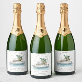 Elegante Dusky Schifffahrt Palm Seascape Hochzeit