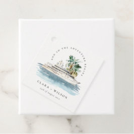 Elegante Dusky Schifffahrt Palm Seascape Hochzeit Geschenkanhänger