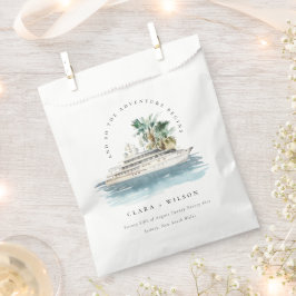 Elegante Dusky Schifffahrt Palm Seascape Hochzeit Geschenktütchen