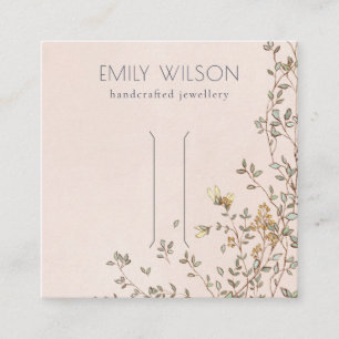 Elegante Dusky Vine Blush Hair Clip Display Quadratische Visitenkarte