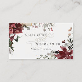 Elegante dusky Warm Winter Festivals Hochzeit Platzkarte