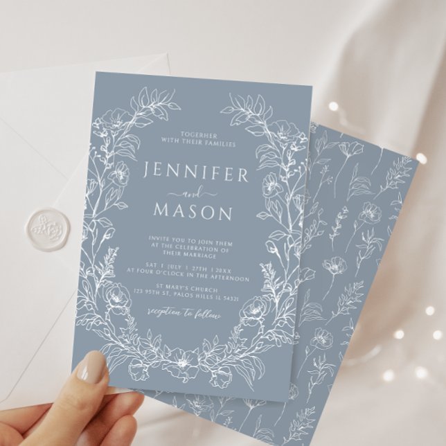 Elegante dustige blühende böhmische Hochzeit Einladung (Von Creator hochgeladen)